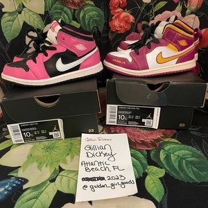 Jordan 1 Mids Size 10C- PINKSICLE and Dia de los Muertos colorways- bundle of 2